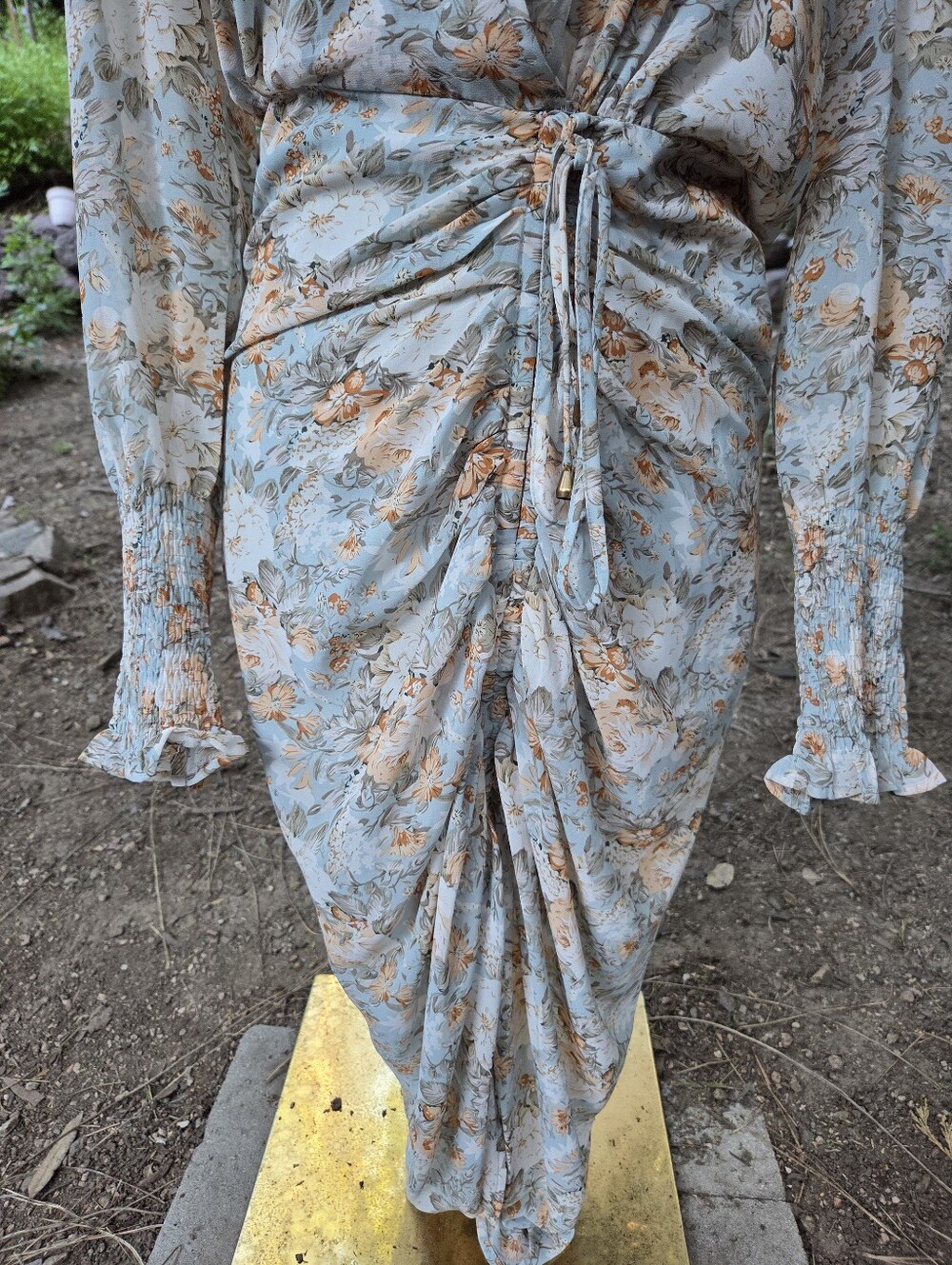 Lilyful Multicolor Floral Ruched Wrap Dress Size Small - Picture 2 of 9